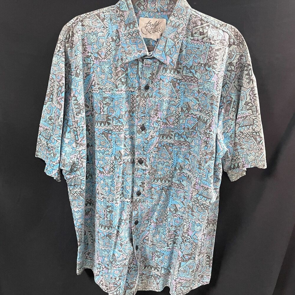 Body Objects Shirt Geometric Pattern Blue Size XL